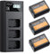 K&F CONCEPT Confezione da 3 batterie NP-FW50 da 1100 mAh e caricatore LCD a 3 alloggiamenti aggiornato compatibile con Sony ZV-E10,Alpha A6000 A6300 A6400 A6500 A5100 A7 A7II A7R A7S A7SII RX10