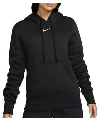 Nike Phoenix Fleece Std Pullover Felpa con Cappuccio da Donna Black/Sail L