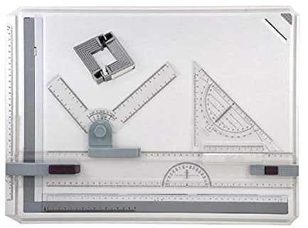 Zeichenbrett mit verstellbarem Winkel, 51 x 37 cm, für Studenten, Ingenieure, Künstler und Architekten, A3-Zeichenbrett mit Parallelbewegungszubehör