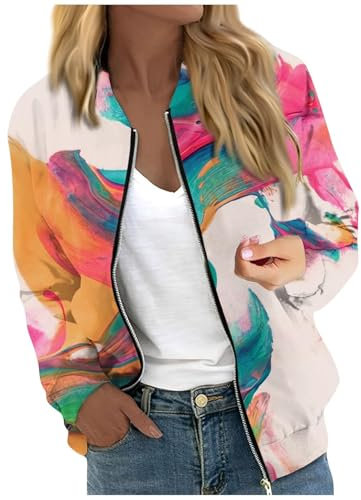 hahuha Femmes Automne Mode Loisirs Carré Mince Poche Veste Blouse Manteau Baseball Top Business Casual Veste Femme, rose gold, S