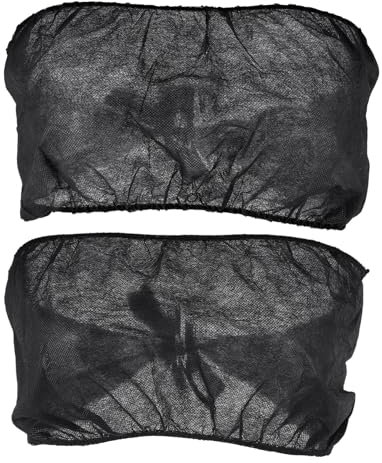 Ipetboom 15 Pezzi Biancheria Intima Usa e Getta Bellezza Termale Reggiseno Abbronzante Con Aerografo Reggiseno Per Sauna Donna Portatile Femmina Black Tessuto Non Tessuto