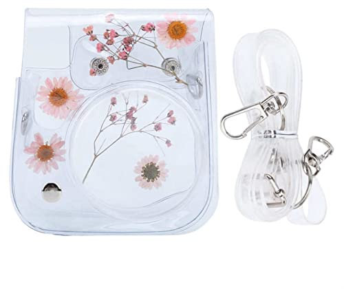PNMNZTPAP Bolsa de cámara instantánea pequeña Transparente CLORURO DE POLIVINILO Caso Protector for Correa de Hombro Accesorio Accesorio Fit for Fujifilm Instax Mini 11/9/8 Bolsa para cámara(Rosa)