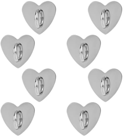 8uds Soporte para Anillo de Teléfono, Lindo Corazón Phone Ring Holder Adhesivo Agarre Fono Corazón Bucle de Metal para Funda Teléfono Móvil Tableta Accesorios Bricolaje (Plata)