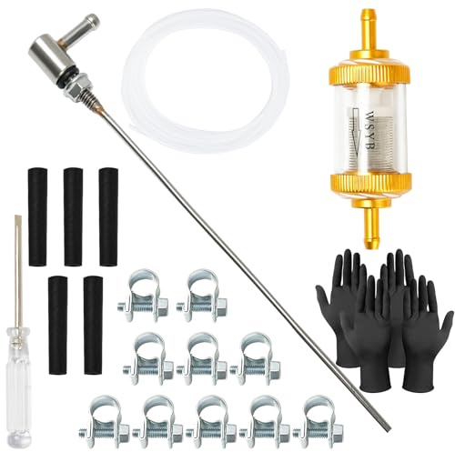 Seconero 23 Stk Kraftstoff Standrohr Set, 4M Standheizung Diesel Schlauch | Dieselheizung Kraftstoffleitung, Tankentnehmer Standrohr mit Ölfilter, 5 Verbindungsrohr, 10 Schlauchschelle, Schraubendreher