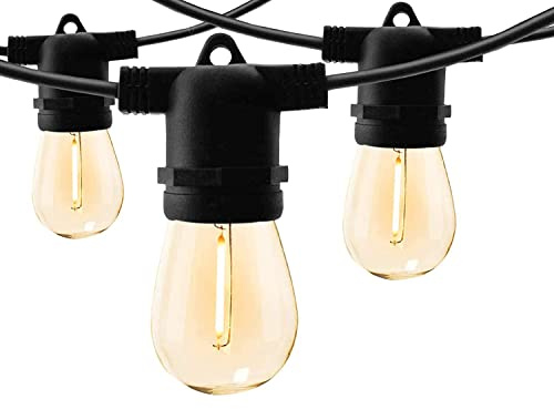 LY Sweden Premium Lichterkette für außen, komplettes Set IP65 - Außenbeleuchtung 15 bis 20 Meter mit 15 bis 40 austauschbaren E27 LED-Lampen inklusive (50m mit 100 lampen)