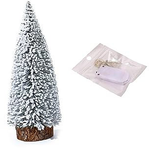 Albero di Natale da tavolo con luci a LED in cedro, decorazioni natalizie per albero artificiale