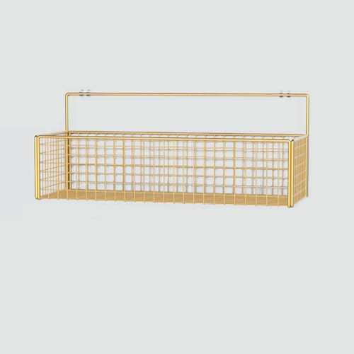 Wandkörbe Küche Ohne Bohren Multifunktionaler Aufbewahrungskorb für Küche,Gold,36 × 15,5 × 15