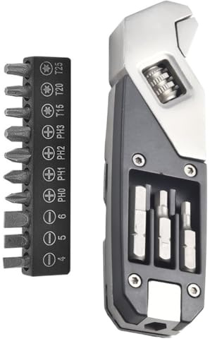 Gettimore Lot de 10 clés pliables réglables avec embouts de tournevis Torx et cruciformes en acier inoxydable pour camping en plein air, décapsuleur et outil à rayons, design compact