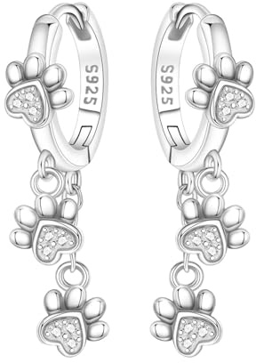 MISEFF 925 Sterling Silber Zirkonia Ohrhänger für Damen – Elegante Ohrringe mit Stern und Tiermotiven，Modeschmuckgeschenke, geeignet für empfindliche Ohren