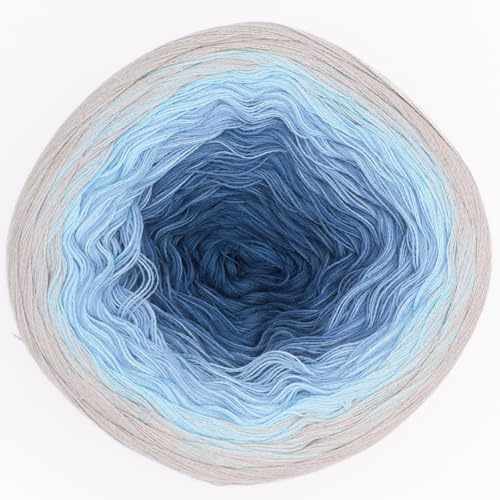 Hobby YARN - Flowy Charme – Filato sfumato Bobbel 250 g, 1000 m, filato in cotone, acrilico, per lavorare a maglia e all'uncinetto, morbido filo sfumato a 4 fili, sciarpe, coperte, vestiti (214)