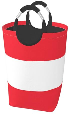Wäschekorb mit Österreichischer Flagge, bedruckter Wäschekorb, 50 l, faltbarer Wäschekorb