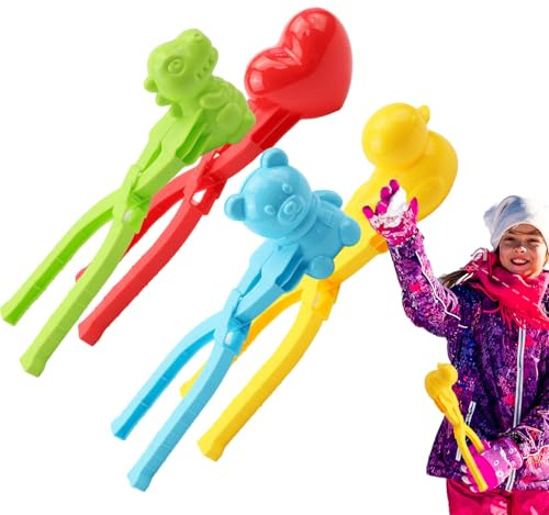 SVCEQZE 4 Stück Schneeballformer, ABS Winter Schneeball Maker, Sandball Schneeballs Former Clip, Winter Schneeballs Form Spielzeug, Schneeformen Für Kinder Im Freien, Schneeballes Spielzeug
