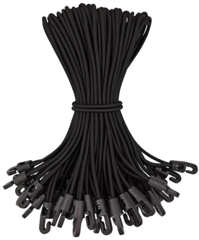 Disttocate 50Pcs Bungee Cord with Hooks,Expander with Hooks Rubber Tensioner with Hooks for Pool Cover Easy to Use