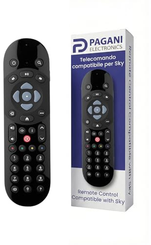 Telecomando Infrarossi Senza Funzione Vocale compatibile con Decoder SkyQ, Mini, Platinum, SIlver, 1TB & 2TB - Batterie Incluse + Istruzioni in Italiano - Azienda Italiana, Qualità testata in Italia
