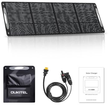 OKITEL Panneau solaire portable 100 W 21 V, monocristallin pliable, étanche IP65, chargeur solaire pour stations d'énergie portables, camping, camping-cars, situations d'urgence