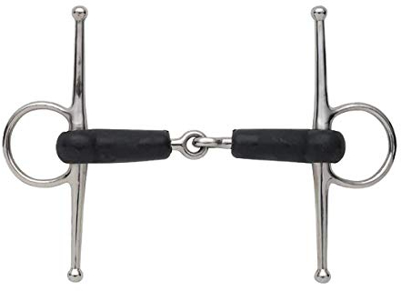 Shires Weichgummi-Knebel-Trensen, einfach gebrochen, BLKRUB, 12,7 cm