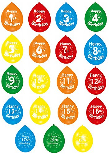 amscan INT995547 Balloon pk10 22cm H 4th Birthday