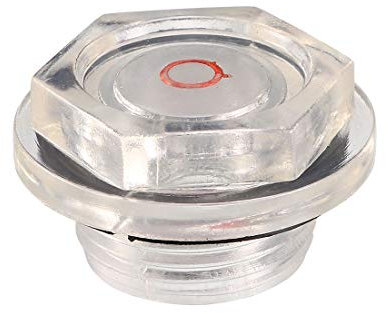sourcing map Mirilla de Aceite de Plástico Transparente con G3/4 Rosca Macho de 25,7mm, Accesorios para Compresores de Aire