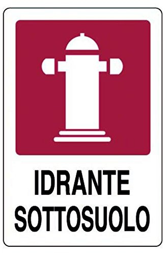 Cartello in alluminio bianco Idrante sottosuolo 30x20 cm