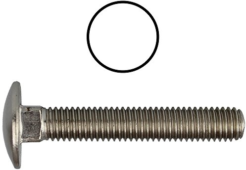 Schlossschrauben M6 X 75 DIN 603 Edelstahl A2 (50 Stück) - V2A Flachrundschrauben mit Vierkantansatz u. Vollgewinde