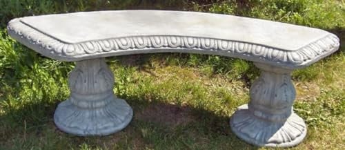Casa Padrino Jugendstil Gartenbank/Parkbank 138 x 45 x H. 48 cm - Gebogene Sitzbank mit wunderschönen Verzierungen - Gartenmöbel - Special!