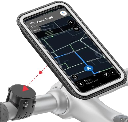 SHAPEHEART innovation française, Support telephone vélo magnétique, Pochette imperméable détachable. Porte téléphone vélo électrique. Support telephone vélo, trottinette, VTT... Accessoire vélo