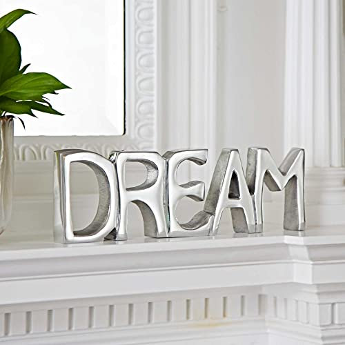 Paper High Recycled Metal 'DREAM' Sign - 28cm x 9cm - Fair Trade & Handmade - Home Decor - House Decoration for Living Room - Ornaments for Living Room Modern