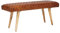 FineBuy Sitzbank Echtleder/Massivholz Bank 115x53x38 cm, 2er Polsterbank Flur Esszimmer Braun, Kleine Bettbank Leder, Dielenmöbel Flurbank