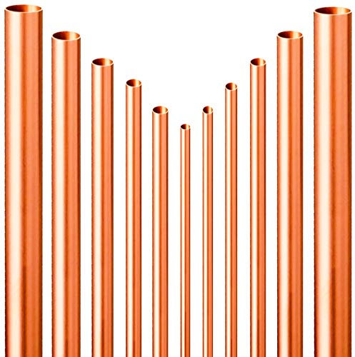 Qualitäts Kupfer-Rohr Stangen-ware halbhart Ø außen 10mm bis 35mm | Länge 0,25m bis 2m | Wunschlänge einfach auswählen >>> 12 mm x 1,0 mm | 0,5 m