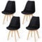 WAFTING 4er Set Esszimmerstühle Gepolsterter Stuhl mit Buchenholz-Beinen und Weich Gepolsterte Chair für Esszimmer Wohnzimmer Schlafzimmer Küche Besprechungsraum, (Gepolstert Schwarz)…