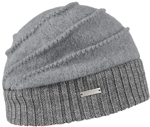 Seeberger Melivia Walkmütze Wollmütze Damenmütze Damen - Winter Herbst-Winter - One Size hellgrau