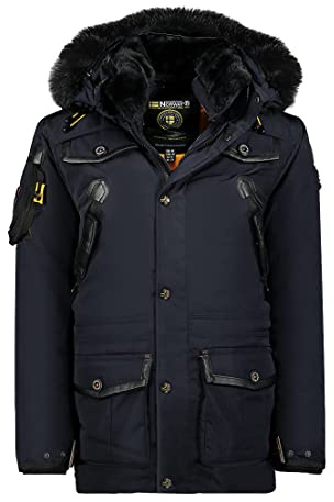 Geographical Norway Acrobate Men - Warmer Parka Mann Herbst Winter - Breiter Mantel Wasserabweisend Wasserabweisend Kapuze - Warme Jacke Windbreaker Männer - Ideal Geschenk