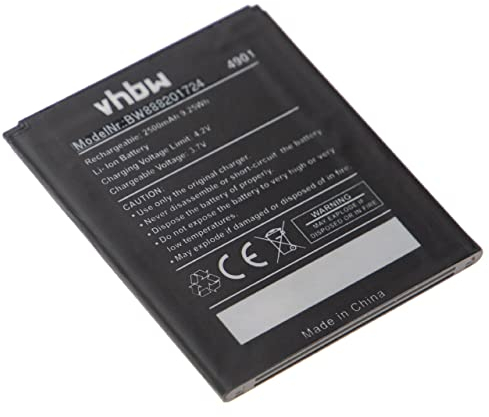 vhbw Batterie Remplacement pour Wiko 4901 pour Smartphone (2500mAh, 3,7V, Li-polymère)