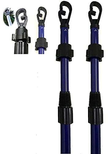 SASONS® 2 X HEAVY DUTY TELESCOPIC CLOTHESLINE SUPPORT POLE WASHING LINE ADJUSTABLE PROP HOME GARDEN CLOTHING LINE LAUNDRY SUPPORT EXTENDABLE 2.5m/8.20Ft