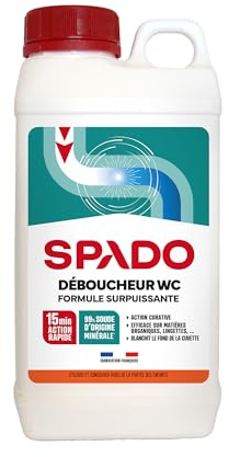 SPADO - Déboucheur WC microbilles - 2 en 1 - Dissout les matières organiques & fibres végétales - 1Kg - Fabrication française