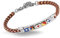 inSCINTILLE Bracciale Uomo Acciaio Simboli Nautica Rosa dei Venti, Regolabile 18-22 cm, Confezione Regalo Inclusa, Braccialetto Acciaio Inox, Bracciali Uomo (Bandiere Nautiche, Marrone)