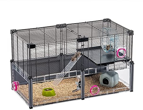 Hamsterheim, Mäusekäfig MULTIPLA Hamster, aus Metallgitter und recyceltem Kunststoff, mit Zubehör, Modularer