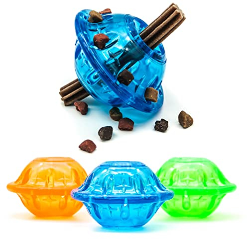2 x 7cm Rubber Dog Toys | Dog Treat Dispenser | Dog Puzzle Toy | Dog SAUCER | Slow Feeding | TPR Dog Treat Ball | Dog Chew Toy | Interactive Dog Toys for Boredom (Assorted (Pack of 2), Saucer)