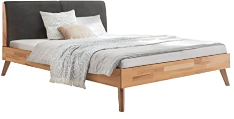 Hasena Bett Simone 20 Kernbuche Polsterkopfteil Smoke 140x200