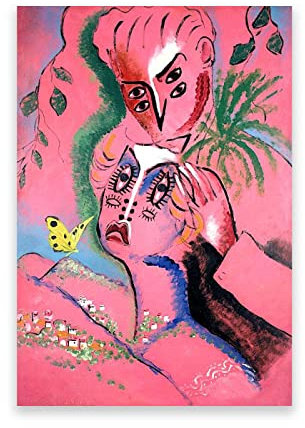 Ivon Hitchens berühmtes Plakat. Reproduktion von abstrakten Gemälden auf Leinwand. Modernes Wandbild auf Leinwand, Dekor. „Liebespaar“ , 40 x 64 cm, rahmenlos
