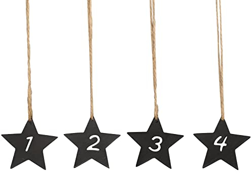 Adventszahlen 1234 Schwarz Sterne Kerzenstecker 4 Stück Kerzendekoration Zahlen Advent 4er Set