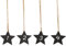 Adventszahlen 1234 Schwarz Sterne Kerzenstecker 4 Stück Kerzendekoration Zahlen Advent 4er Set