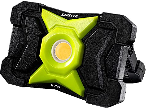 Unilite RF-2000 USB Rechargeable Heavy Duty Floodlight Work Site Light with Powerbank | 2000 Lumen | 3 to 25 Hours Run Time | 56 Metre Beam Range | IP65 / IK07