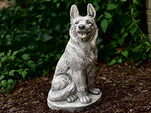 OLOMA Concrete dog german shepherd Concrete shepherd figure for garden Sitting stone dog decoration Stone dog Custom dog sculpture Pet lover gift Amazing german shepherd dog statue Garden stone dog