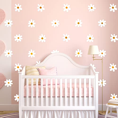 36 Stücke Bögen Gänseblümchen Wandtattoo, Weiß Gänseblümchen Aufkleber Abziehen und Aufkleben für Kinderzimmer Schlafzimmer Wohnzimmer Zuhause Wand Dekoration