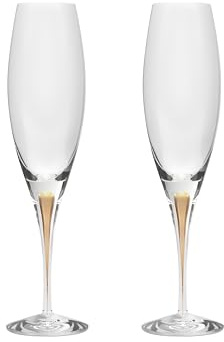 Orrefors Set di 2 Champagne Intermezzo Gold, Set Bicchieri Personalizzati