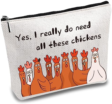 CREATCABIN Kosmetikbeutel Kosmetiktasche Survival Kit Make-Up-Taschen schminktasche Mit Huhn-Motiv Mehrzweck-Stiftetui Reißverschluss Reise-Kulturbeutel Für Federmäppchen Geschenk 25x18cm