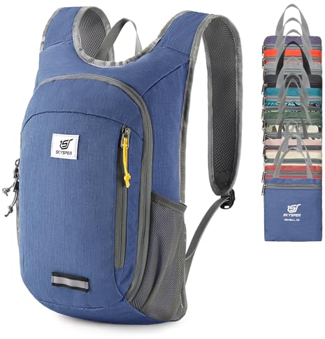 SKYSPER 10L Mochila Plegable Ultraligera Mochila de Viaje Mochilas de Marcha Pequeña Ahorra espacio para Hombre Mujer Viaje Excursiones Cortas Senderismo
