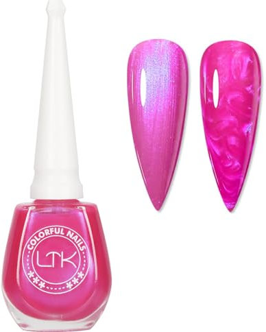 Pearl Shell Nail Polish - Pink Shimmer Nail Polish - Chameleon Pink Mermaid Nail Varnish - Quick Dry Glimmer Nail Art Varnish - Aurora Pearl Effect Long Lasting Nail Art Varnish - No UV Needed