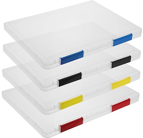 Transparente Dokumentenboxen aus Kunststoff für Büro und Regal